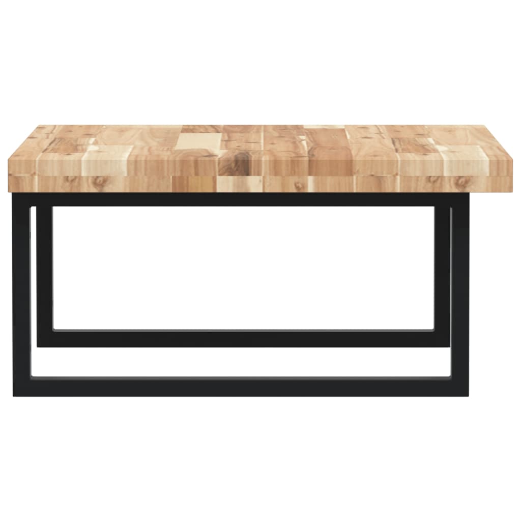 væghængt badeværelseshylde stål og massivt akacietræ