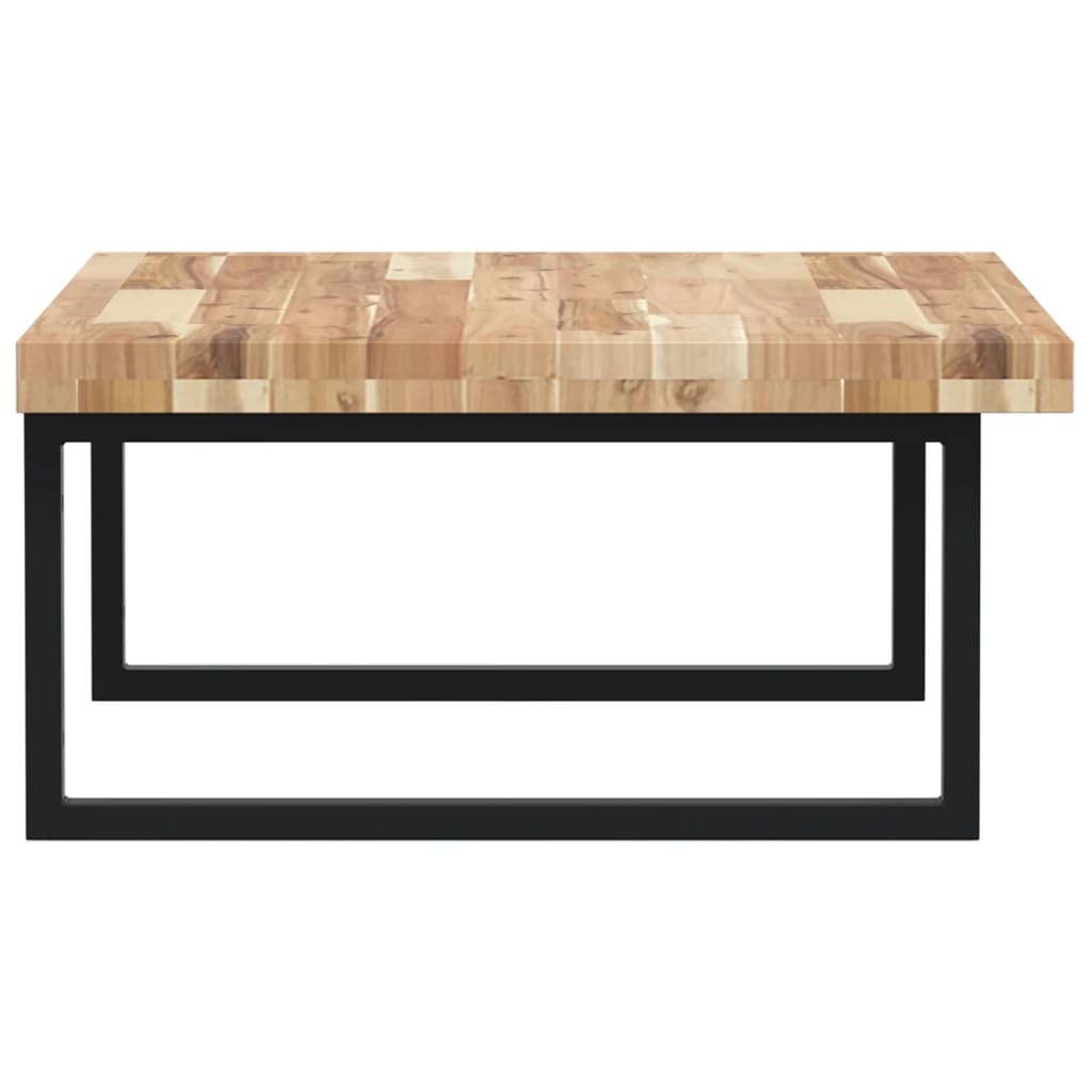 væghængt badeværelseshylde stål og massivt akacietræ