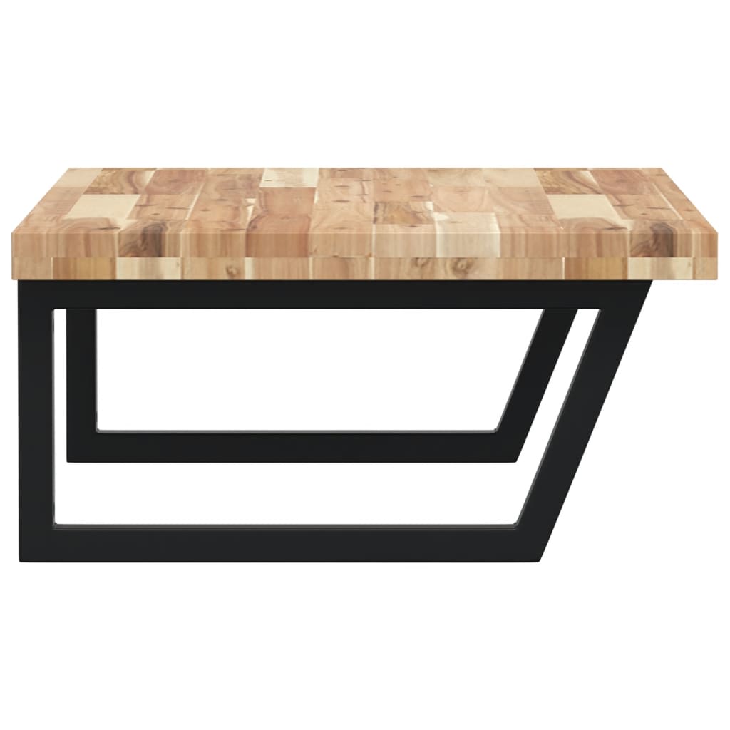 væghængt badeværelseshylde stål og massivt akacietræ