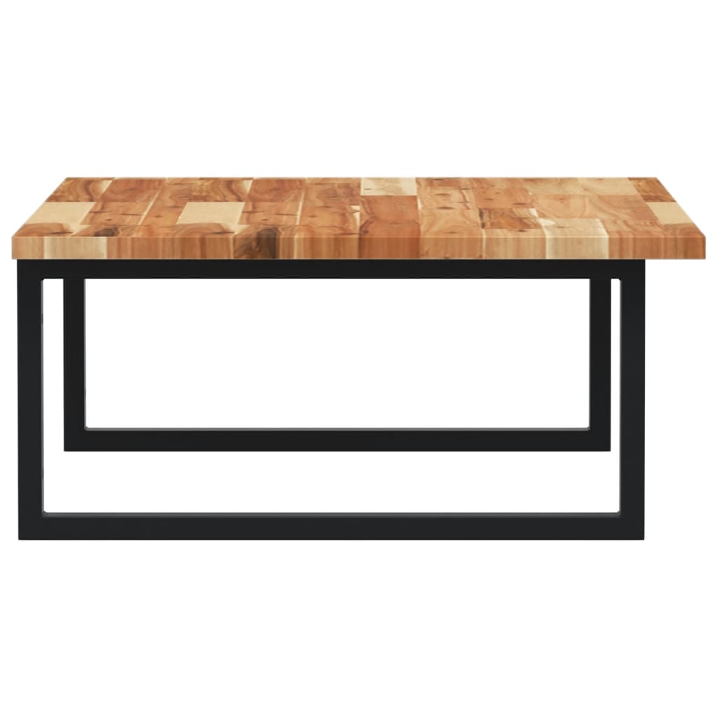 væghængt badeværelseshylde stål og massivt akacietræ