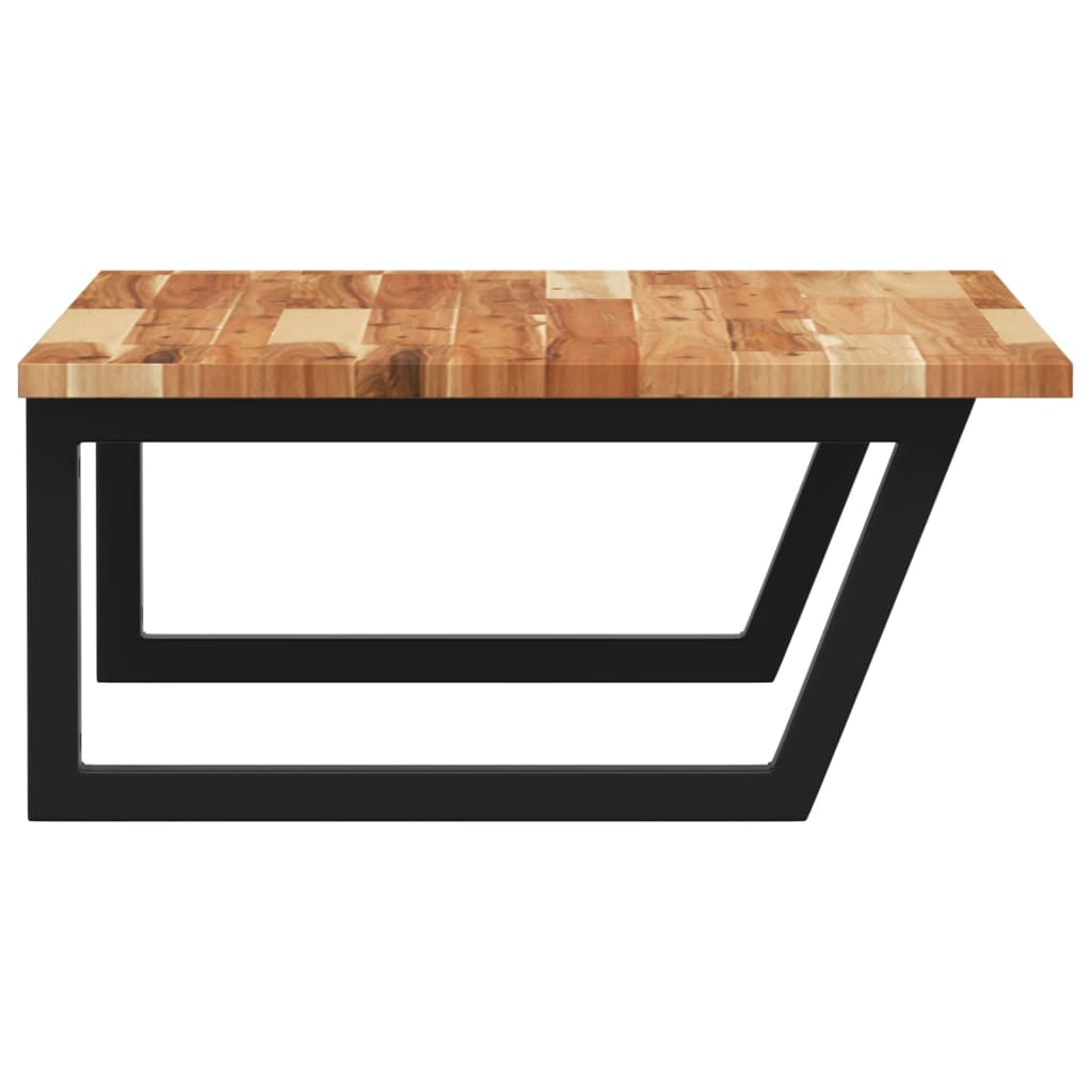 væghængt badeværelseshylde stål og massivt akacietræ