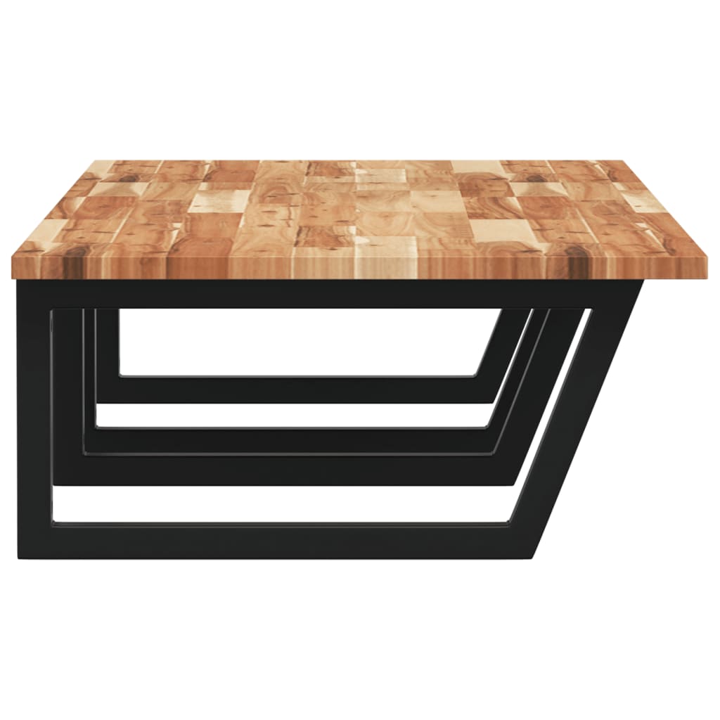 væghængt badeværelseshylde stål og massivt akacietræ