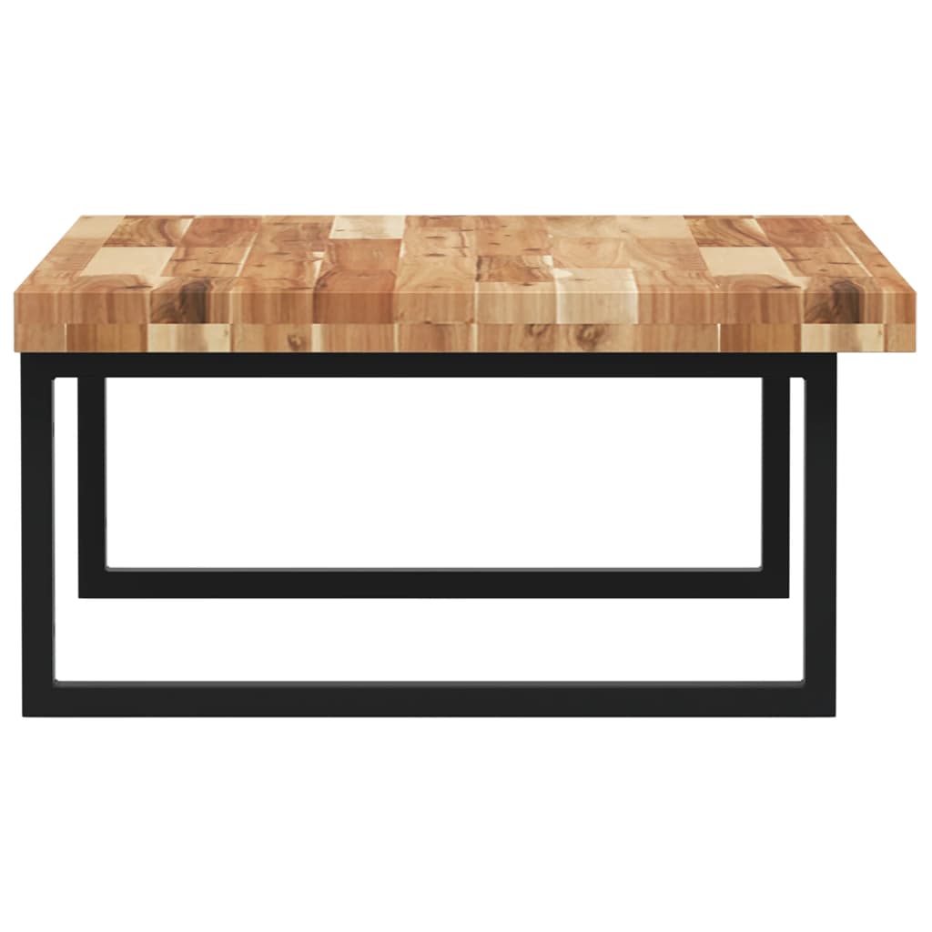 væghængt badeværelseshylde stål og massivt akacietræ