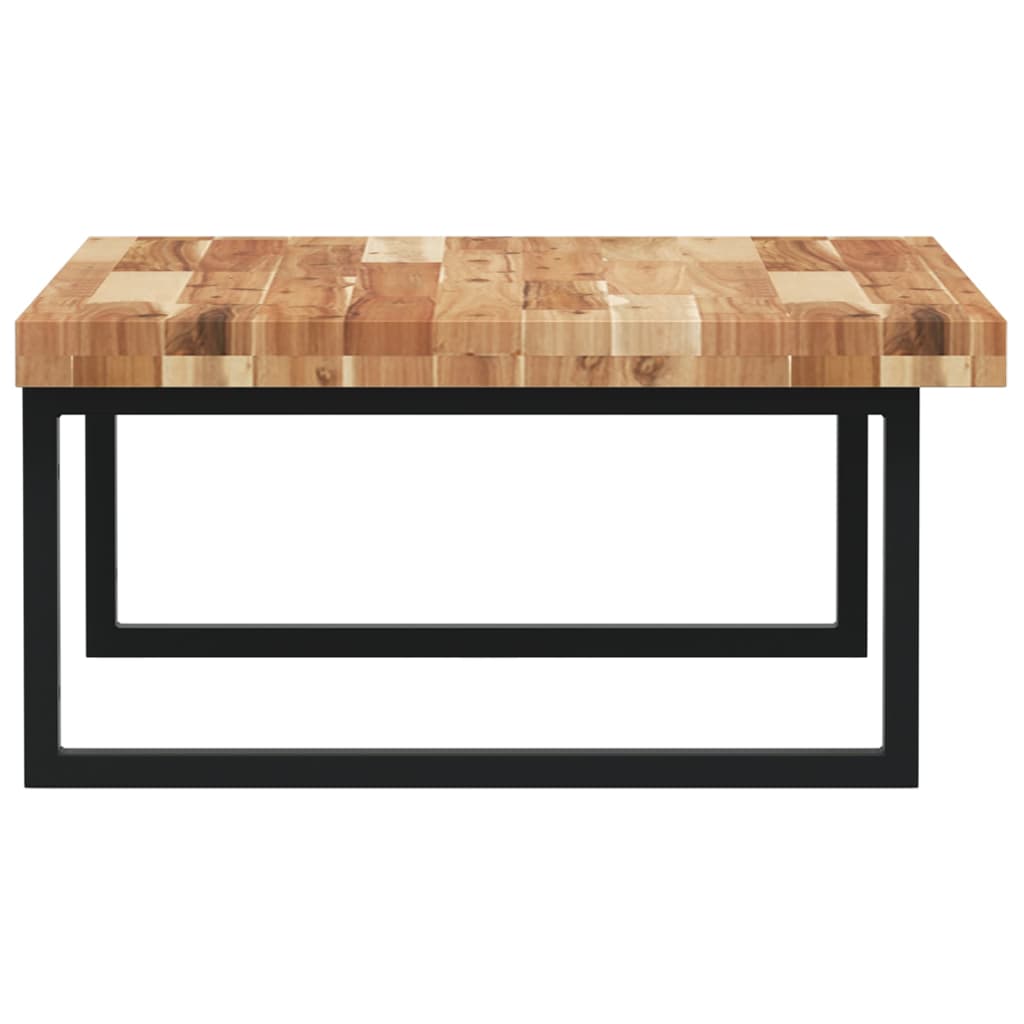 væghængt badeværelseshylde stål og massivt akacietræ