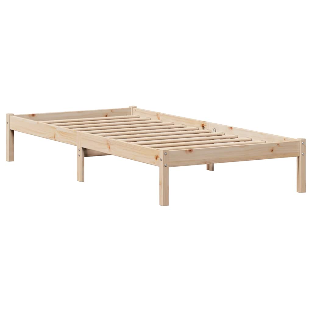 sengeramme uden madras 75x190 cm massivt fyrretræ