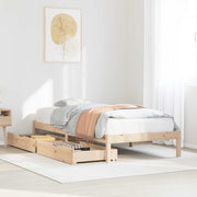 sengeramme uden madras 75x190 cm massivt fyrretræ