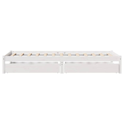 sengeramme uden madras 75x190 cm massivt fyrretræ hvid