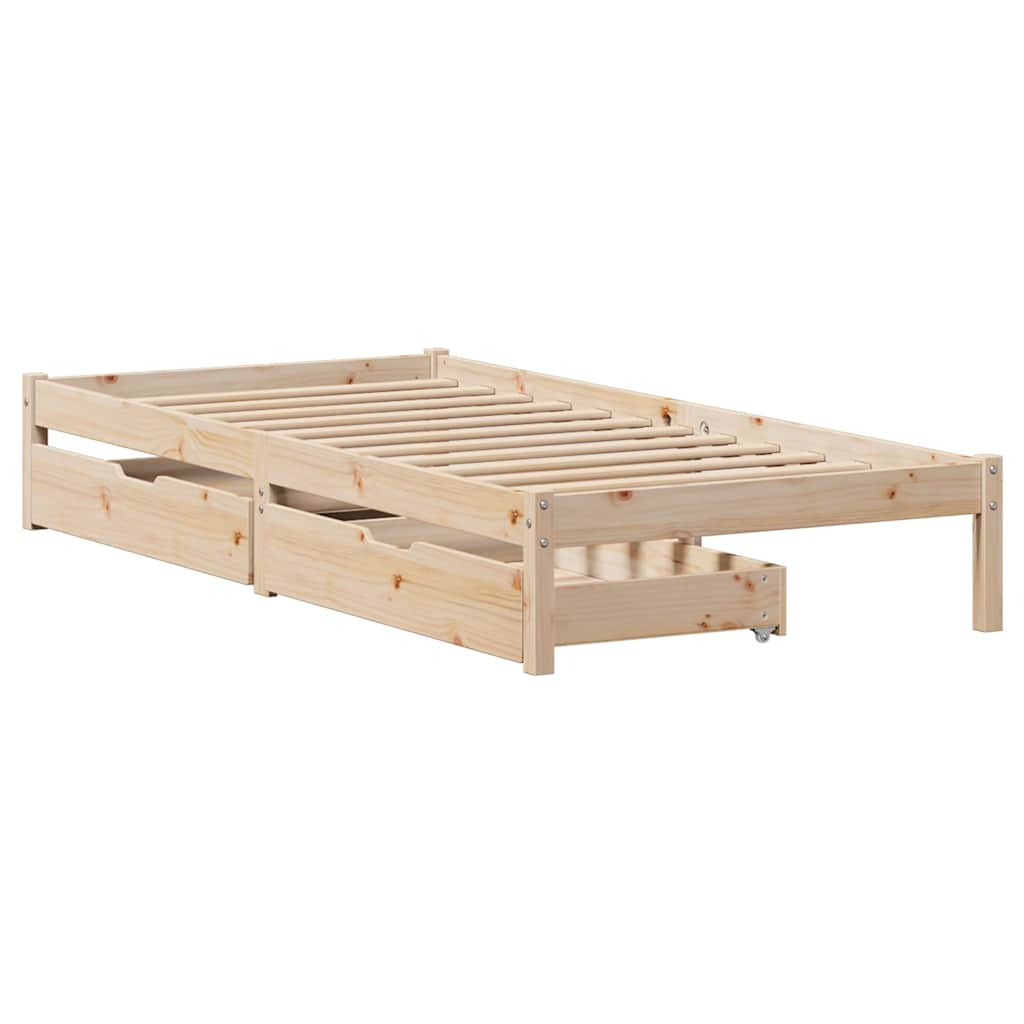 sengeramme uden madras 90x190 cm massivt fyrretræ