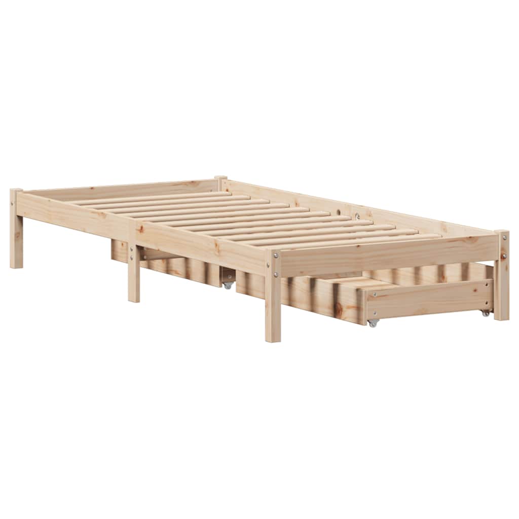 sengeramme uden madras 90x190 cm massivt fyrretræ