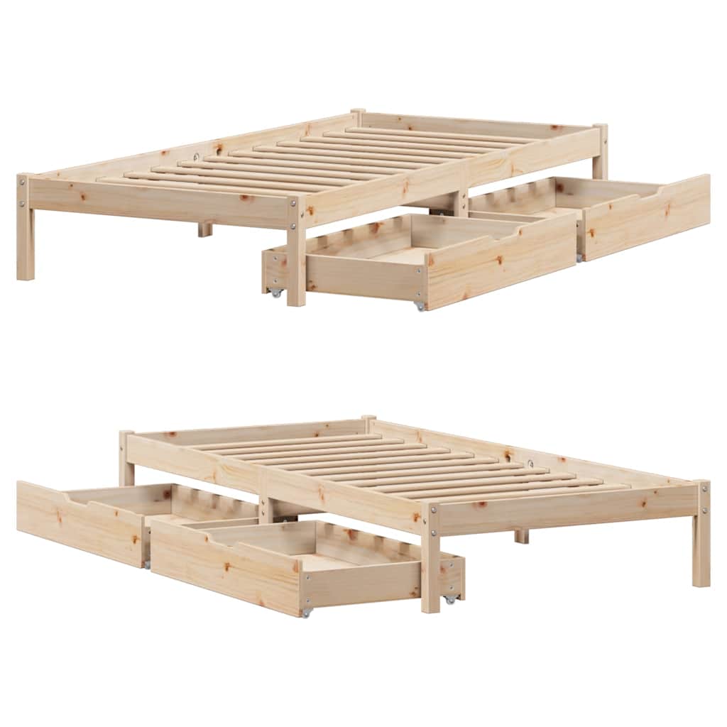 sengeramme uden madras 90x190 cm massivt fyrretræ