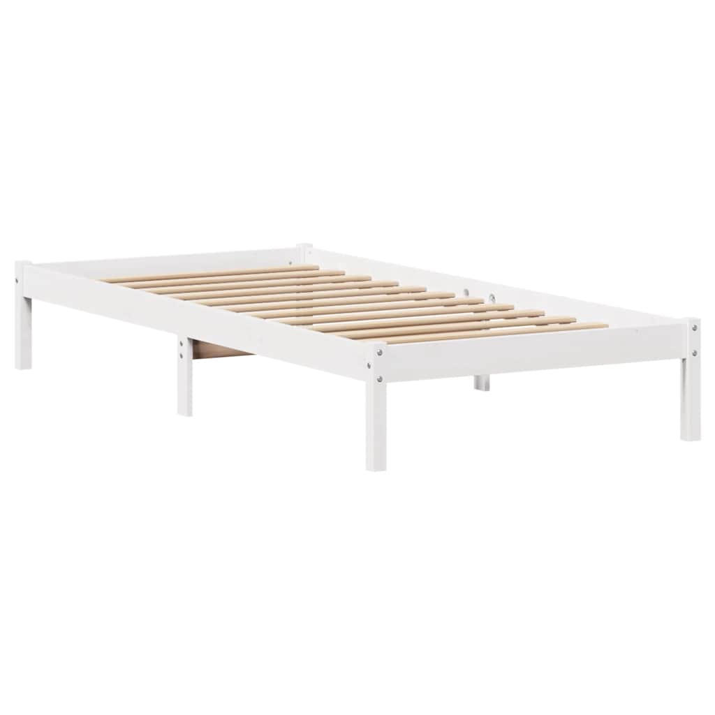 sengeramme uden madras 90x190 cm massivt fyrretræ hvid