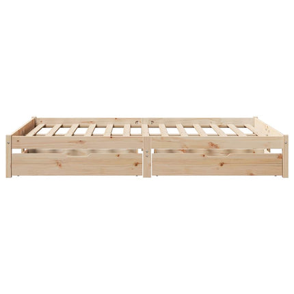 sengeramme uden madras 135x190 cm massivt fyrretræ hvid