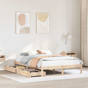 sengeramme uden madras 135x190 cm massivt fyrretræ hvid