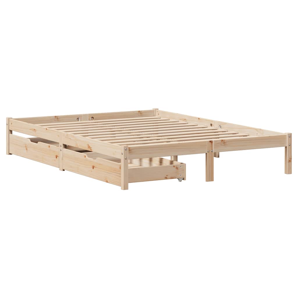 sengeramme uden madras 140x190 cm massivt fyrretræ