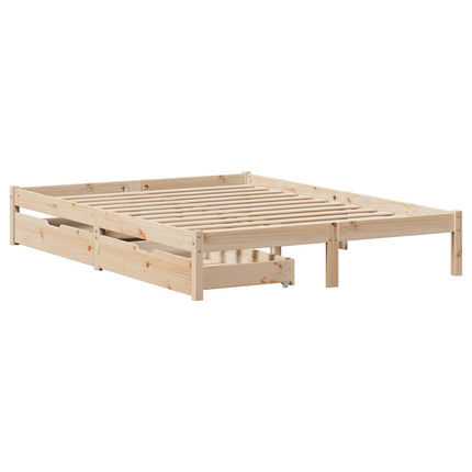 sengeramme uden madras 140x190 cm massivt fyrretræ