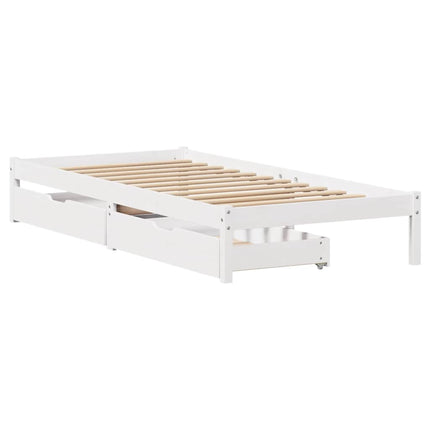 sengeramme uden madras 90x200 cm massivt fyrretræ hvid