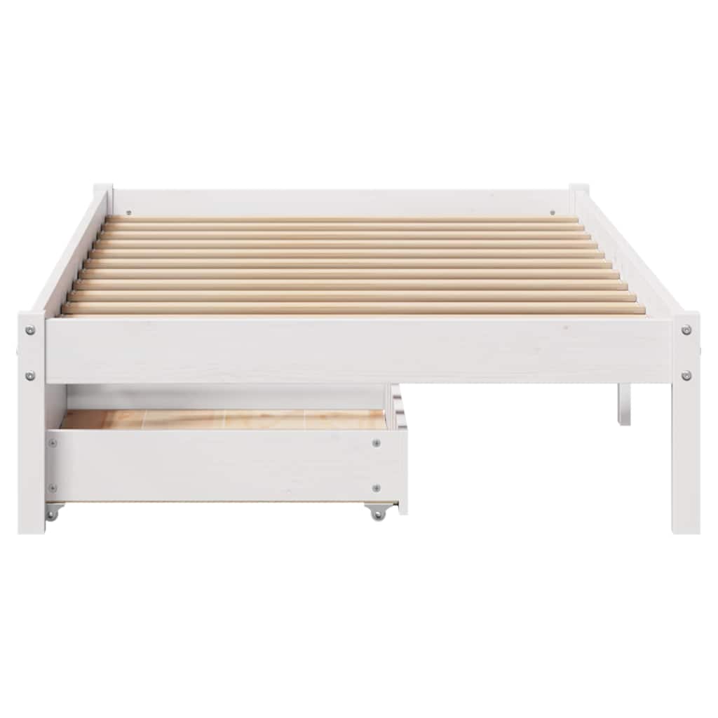sengeramme uden madras 90x200 cm massivt fyrretræ hvid