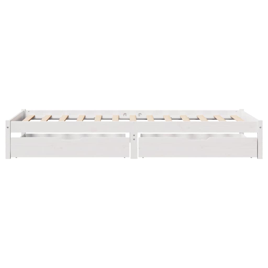 sengeramme uden madras 90x200 cm massivt fyrretræ hvid