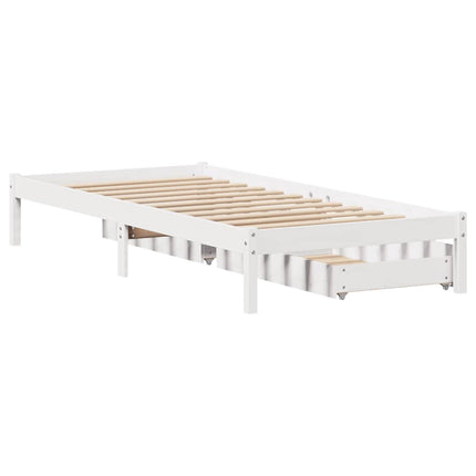 sengeramme uden madras 90x200 cm massivt fyrretræ hvid