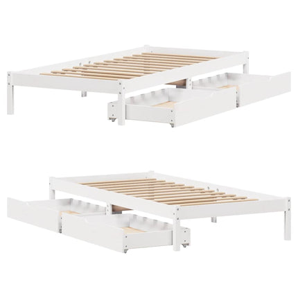 sengeramme uden madras 90x200 cm massivt fyrretræ hvid
