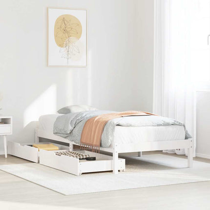 sengeramme uden madras 90x200 cm massivt fyrretræ hvid