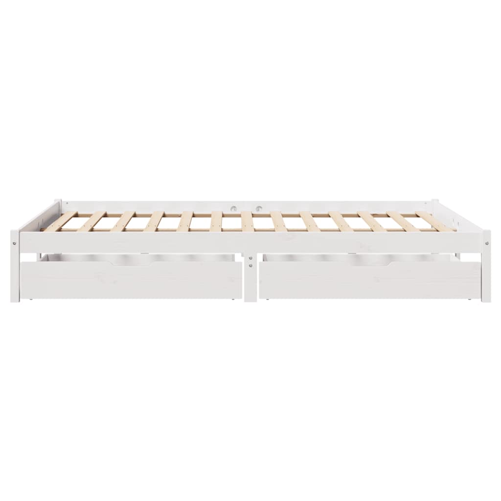 sengeramme uden madras 120x200 cm massivt fyrretræ hvid