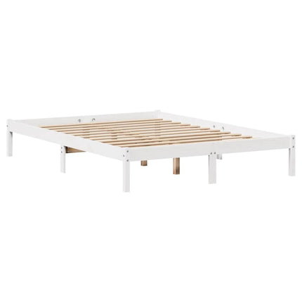 sengeramme uden madras 120x200 cm massivt fyrretræ hvid