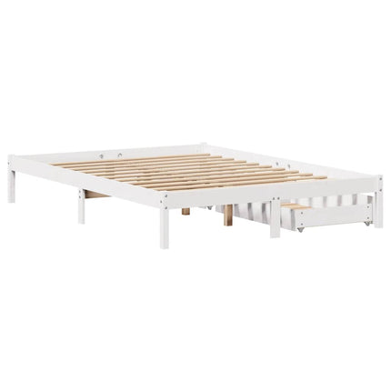 sengeramme uden madras 140x200 cm massivt fyrretræ hvid
