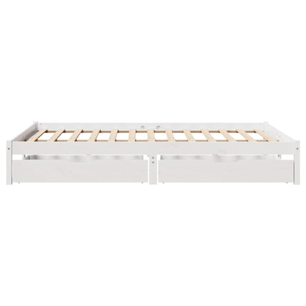 sengeramme uden madras 150x200 cm massivt fyrretræ hvid