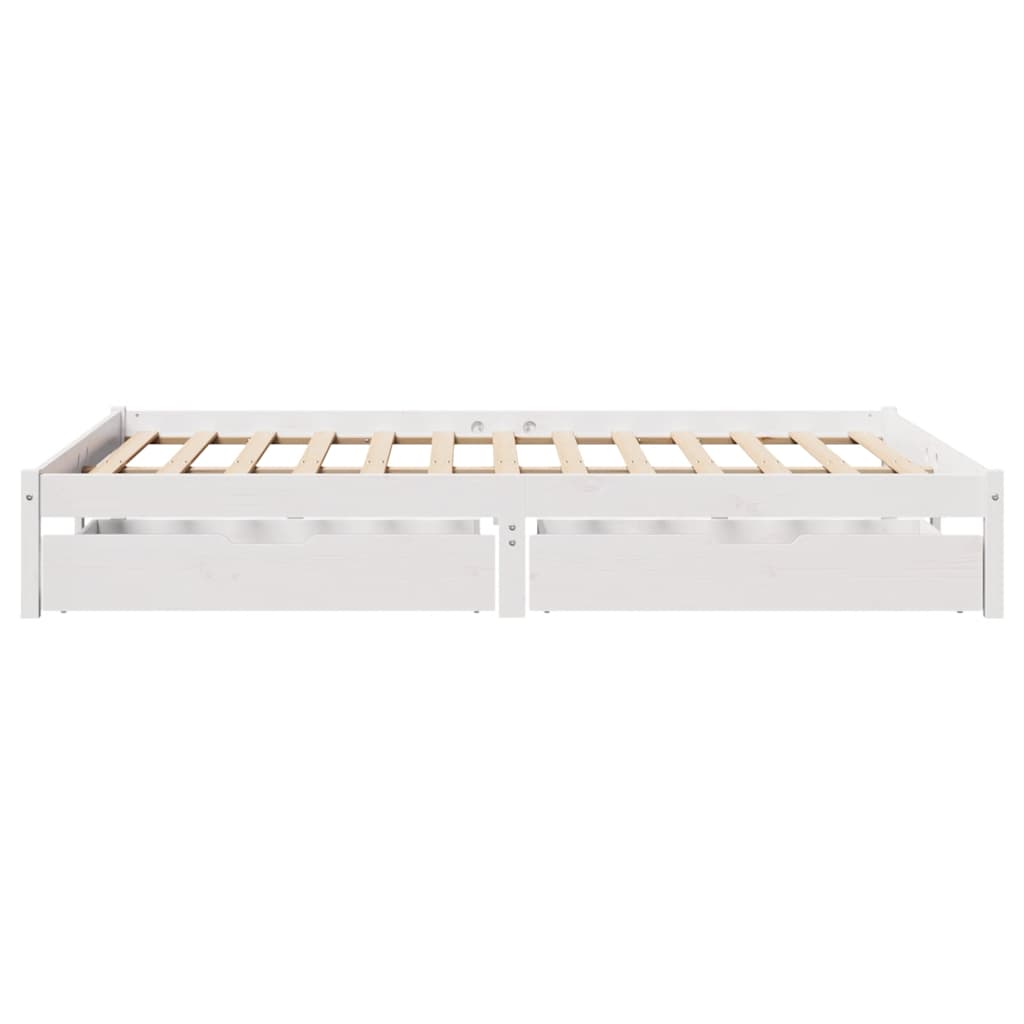 sengeramme uden madras 160x200 cm massivt fyrretræ hvid