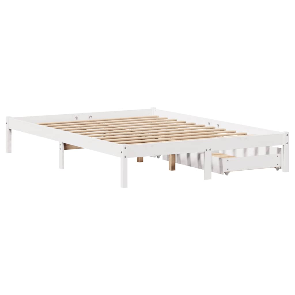 sengeramme uden madras 160x200 cm massivt fyrretræ hvid