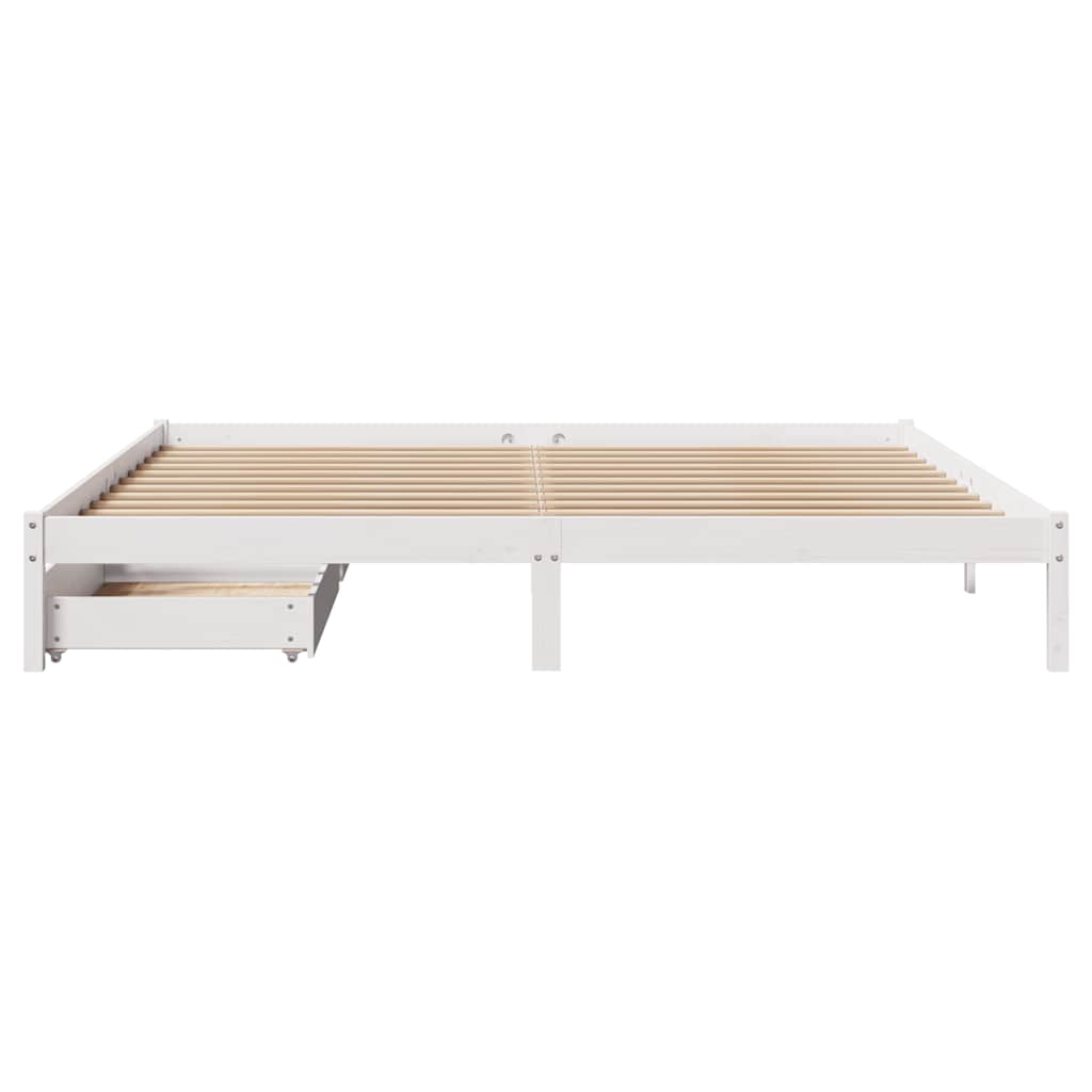 sengeramme uden madras 180x200 cm massivt fyrretræ hvid