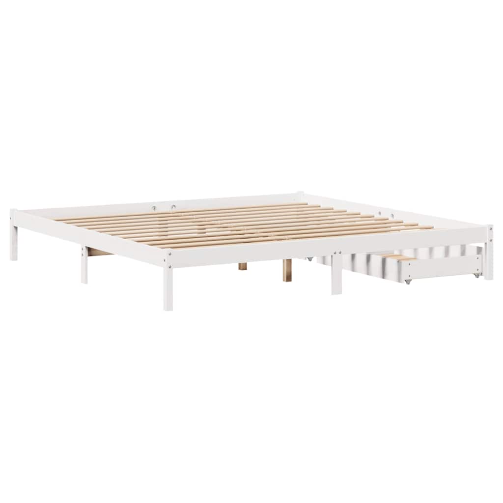 sengeramme uden madras 180x200 cm massivt fyrretræ hvid