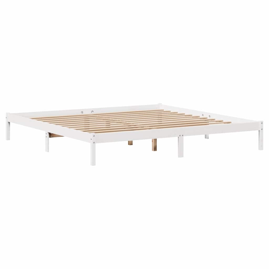 sengeramme uden madras 180x200 cm massivt fyrretræ hvid