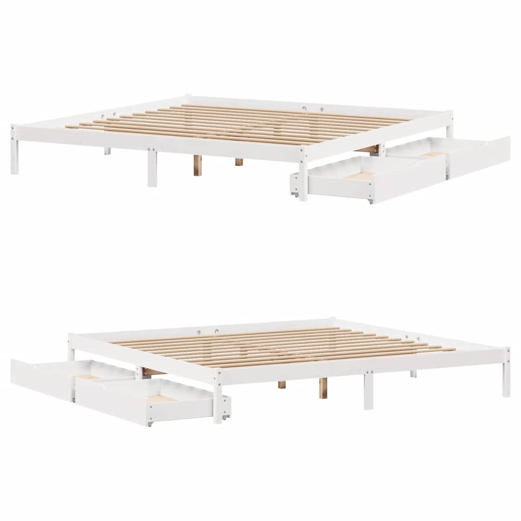 sengeramme uden madras 180x200 cm massivt fyrretræ hvid