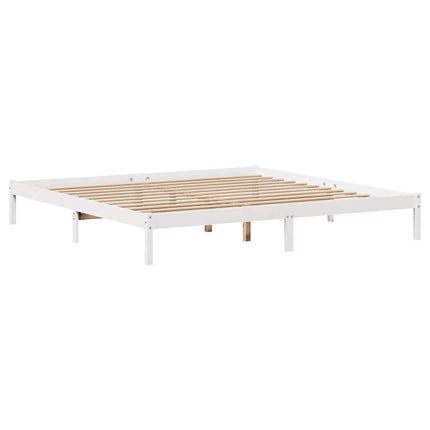 sengeramme uden madras 200x200 cm massivt fyrretræ hvid