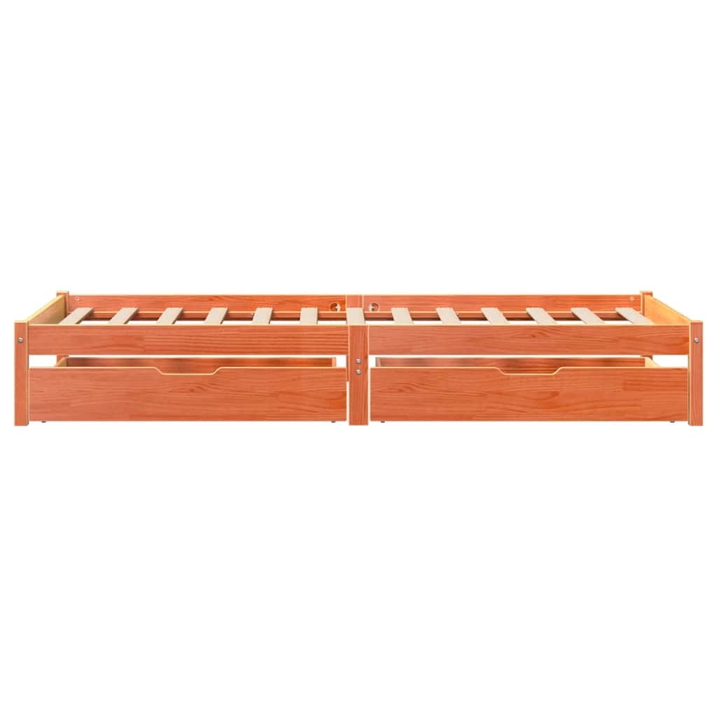 sengeramme uden madras 90x190 cm massivt fyrretræ gyldenbrun
