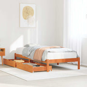 sengeramme uden madras 90x190 cm massivt fyrretræ gyldenbrun