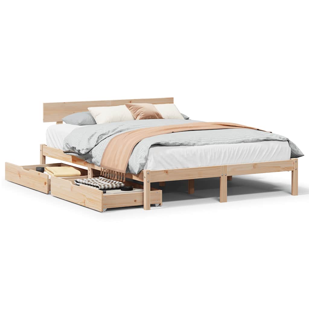 sengeramme uden madras 120x190 cm massivt fyrretræ