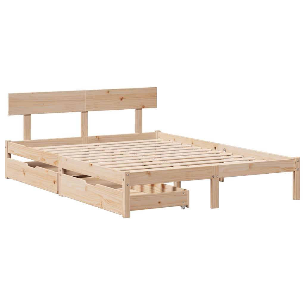 sengeramme uden madras 120x190 cm massivt fyrretræ