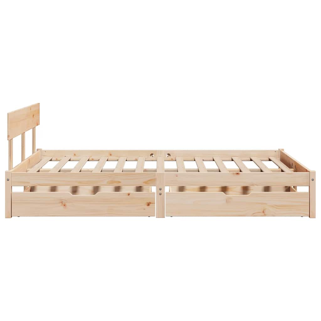 sengeramme uden madras 120x190 cm massivt fyrretræ