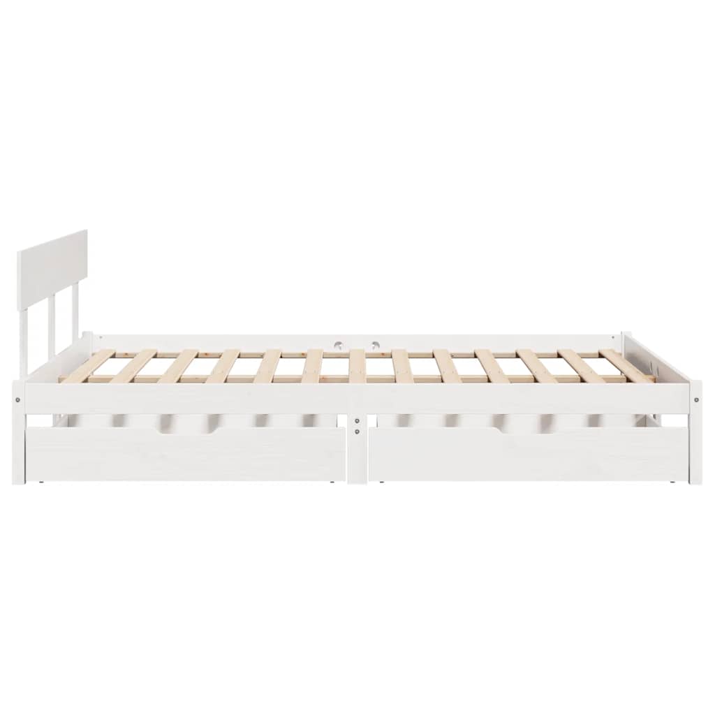 sengeramme uden madras 120x190 cm massivt fyrretræ hvid