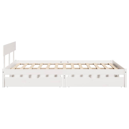 sengeramme uden madras 140x190 cm massivt fyrretræ hvid