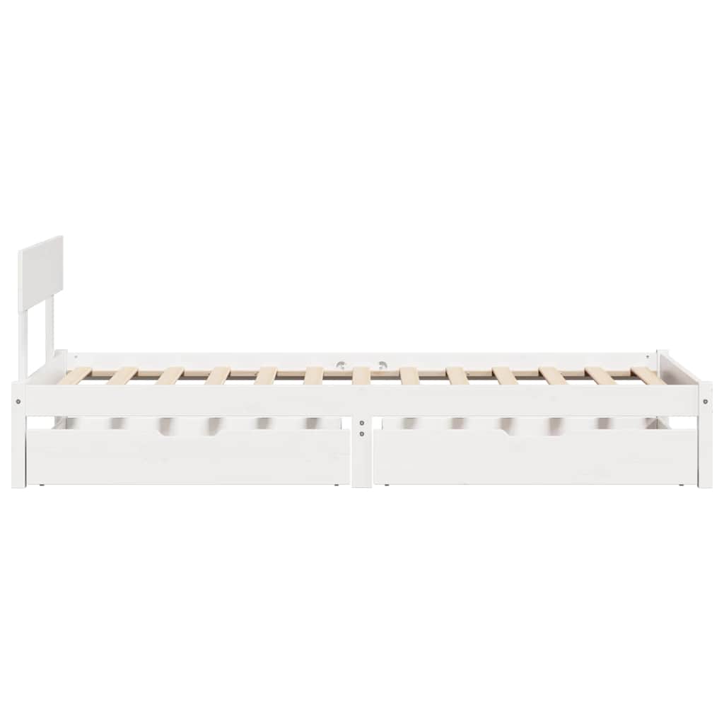 sengeramme uden madras 100x200 cm massivt fyrretræ hvid
