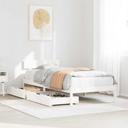 sengeramme uden madras 100x200 cm massivt fyrretræ hvid