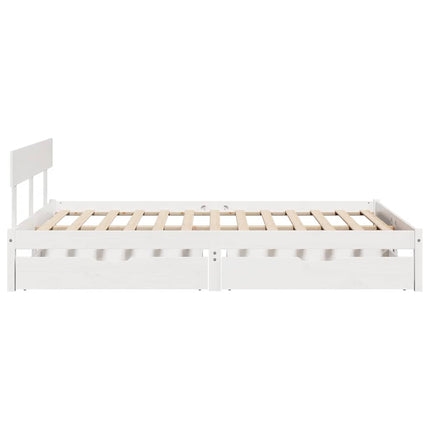 sengeramme uden madras 120x200 cm massivt fyrretræ hvid