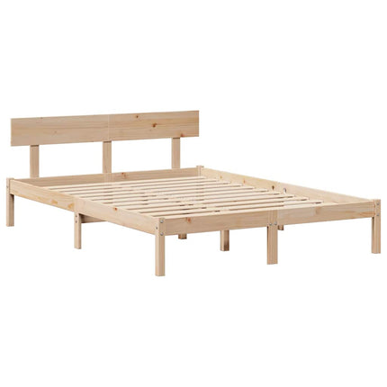 sengeramme uden madras 150x200 cm massivt fyrretræ