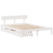 sengeramme uden madras 160x200 cm massivt fyrretræ hvid