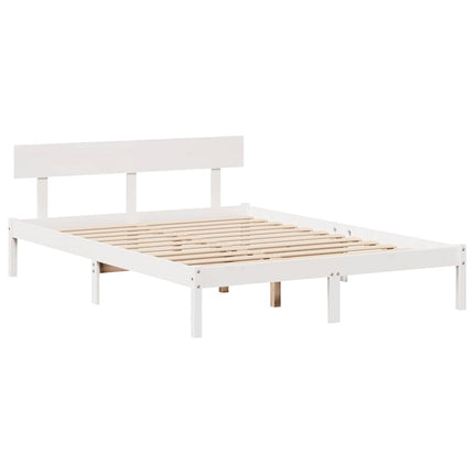 sengeramme uden madras 160x200 cm massivt fyrretræ hvid