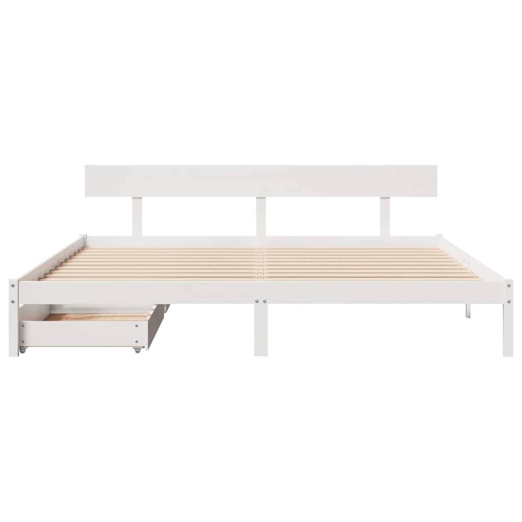 sengeramme uden madras 180x200 cm massivt fyrretræ hvid